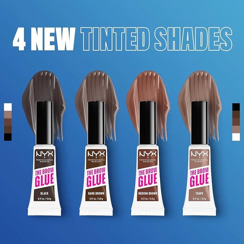 NYX Brow Glue Tinted Eyebrow Gel Dark Brown 0.17oz - Extreme Hold - Picture 5 of 8